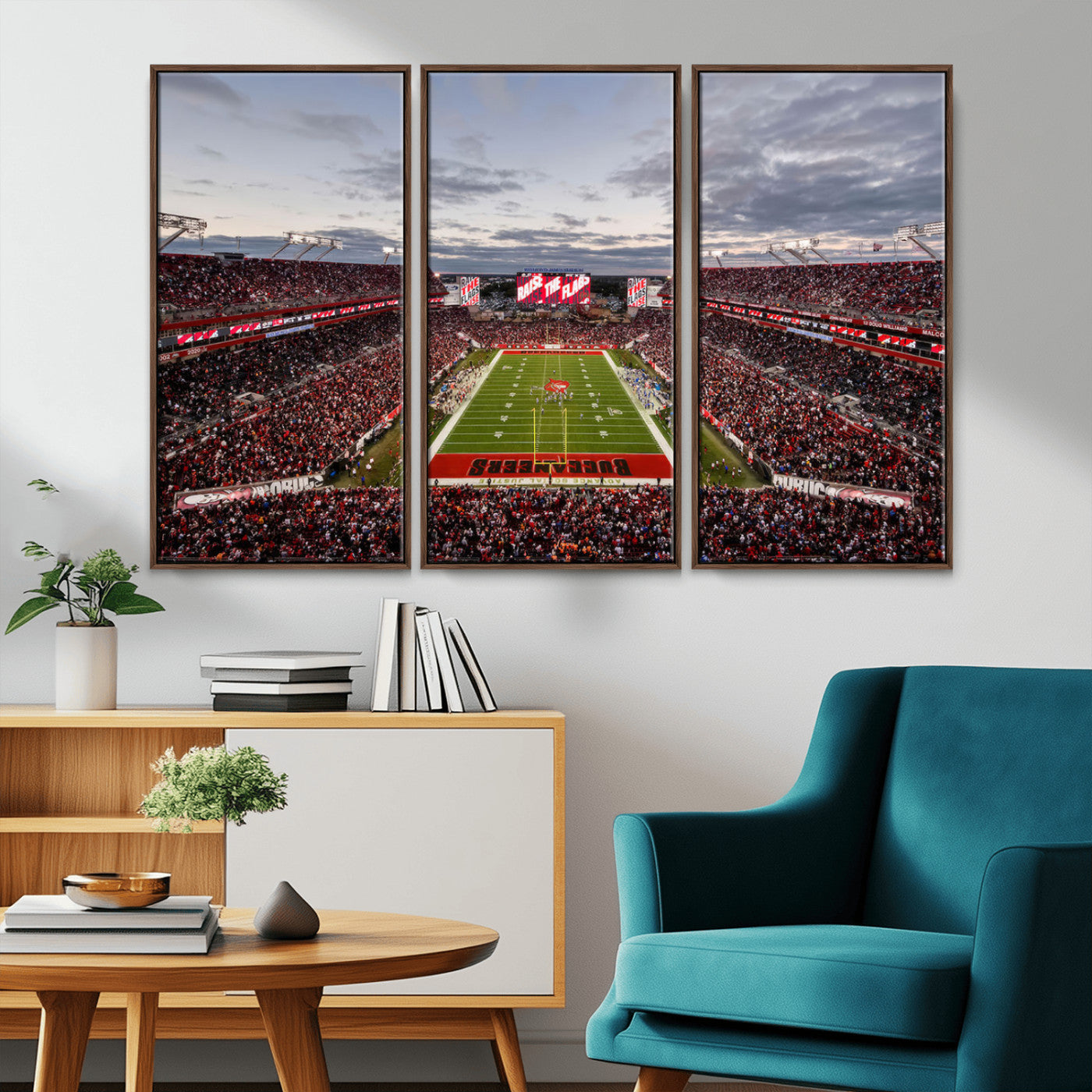 MGV-FC-48X32-3P - Florida Tampa Raymond James Stadium Wall Art Canvas Print - NFL Football Stadium Print Canvas