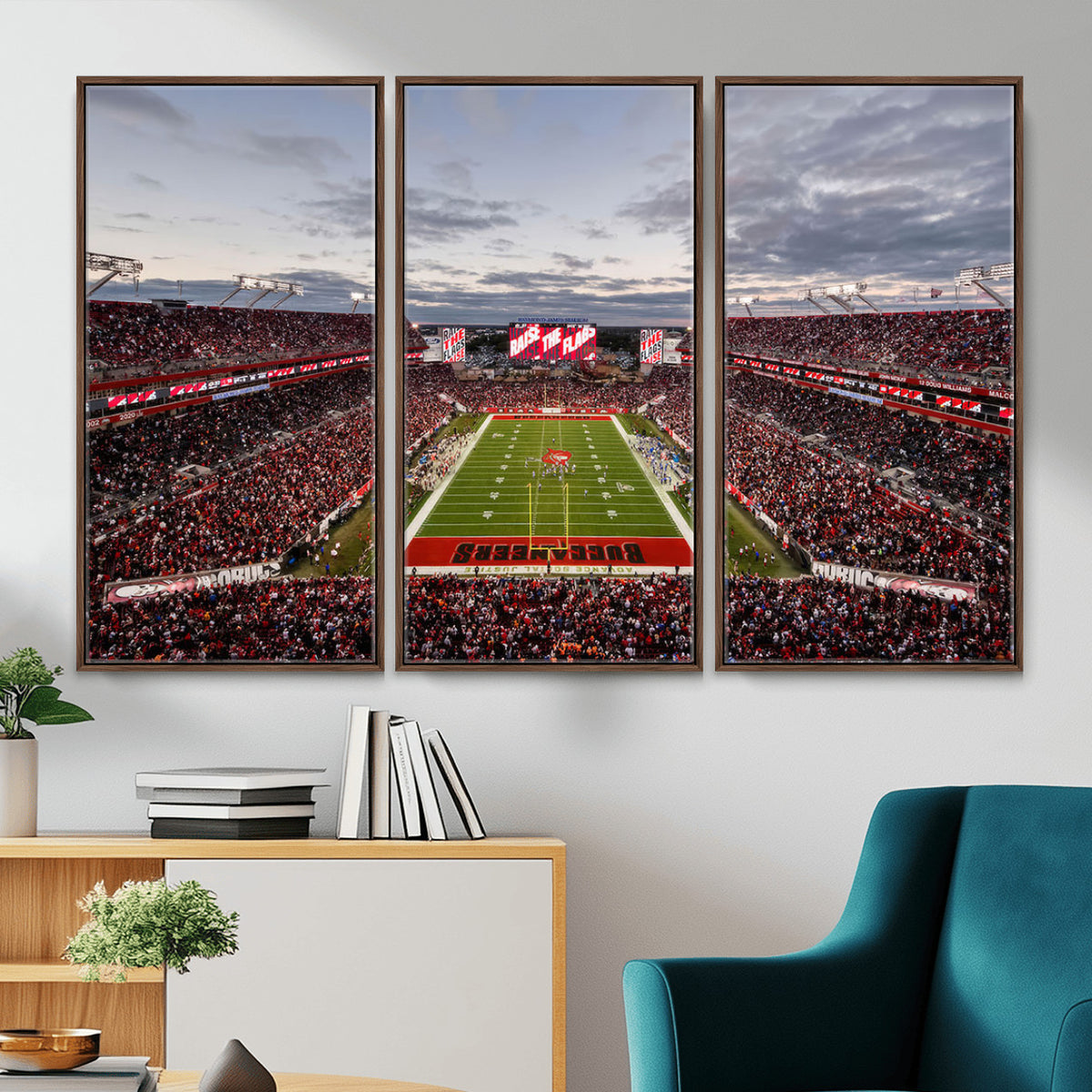 35698-MGV-CV-36X24 - Florida Tampa Raymond James Stadium Wall Art Canvas Print - NFL Football Stadium Print Canvas