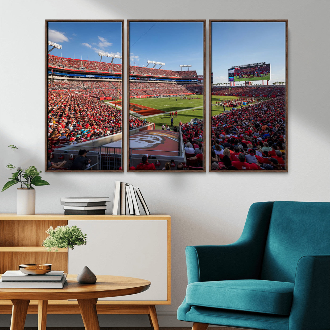 MGV-FC-48X32-3P - Florida Tampa Raymond James Stadium Wall Art Canvas Print - NFL Football Stadium Print