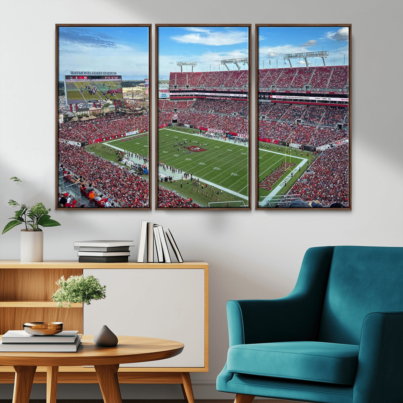 MGV-FC-48X32-3P - Florida Tampa Raymond James Stadium Wall Art Canvas Print - NFL Football Stadium Print Canvas