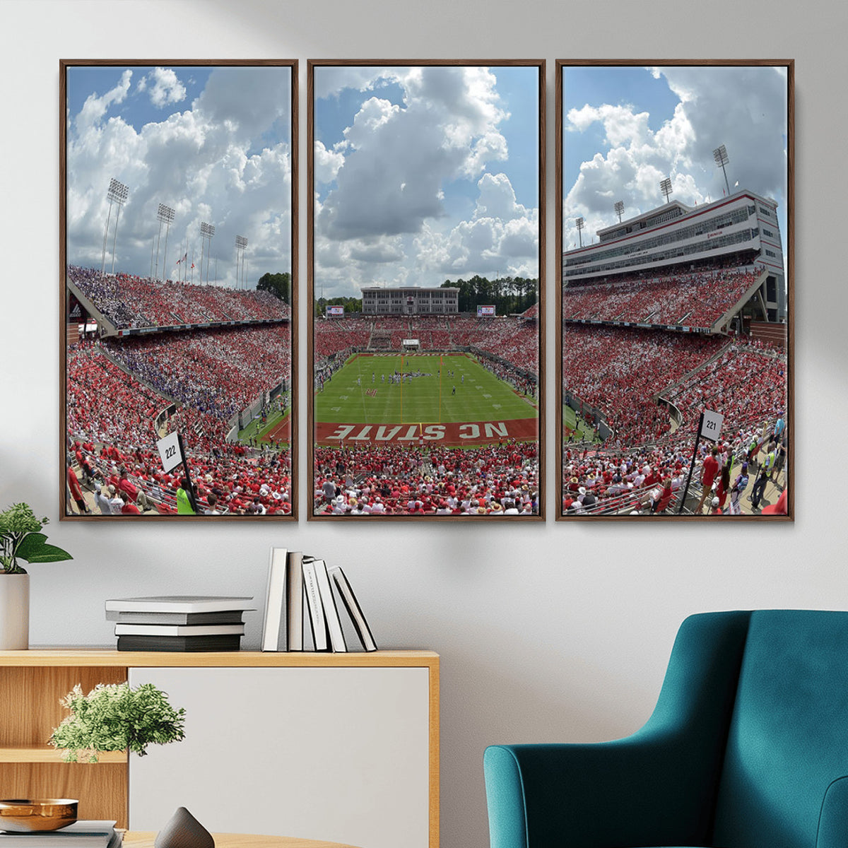 30640-MGV-CV-36X24 - NC State Wolfpack Football Team Print Canvas- Raleigh Carter-Finley Stadium Wall Art Canvas Print