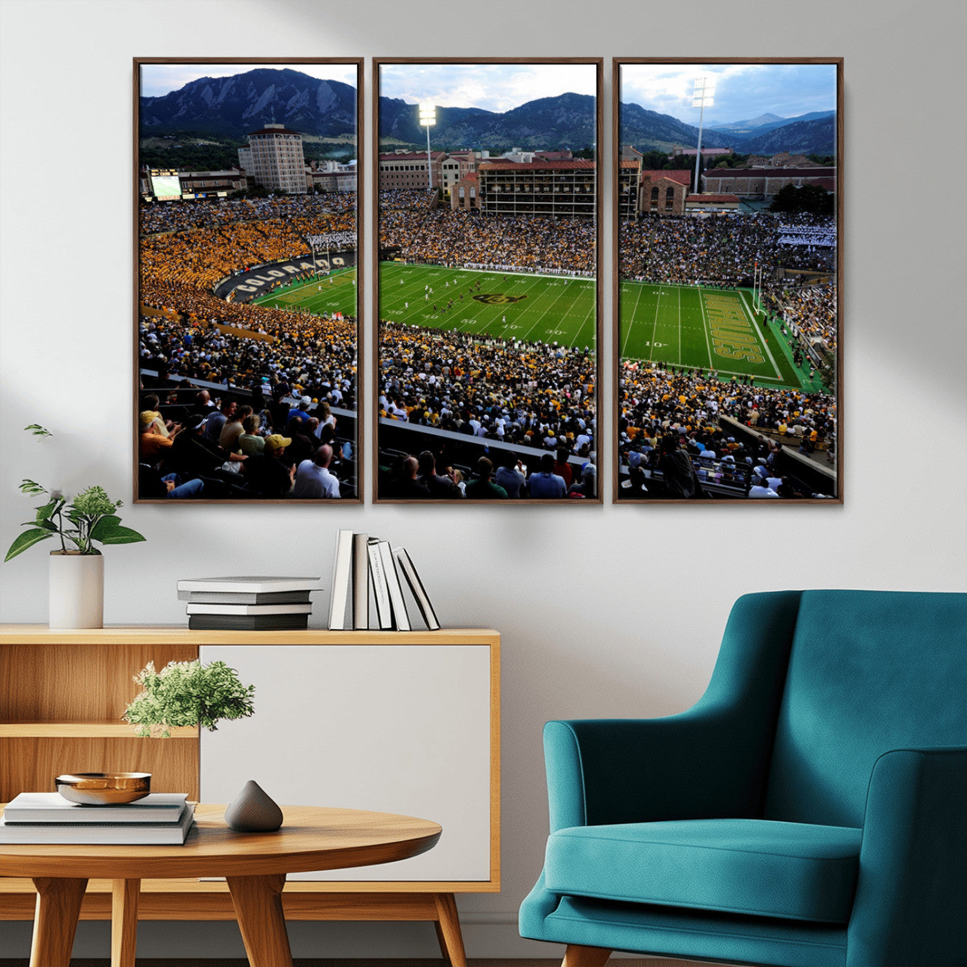 MGV-FC-48X32-3P - Colorado Buffaloes Canvas Print - Boulder Folsom Field Stadium Wall Art Canvas Print, Football Print