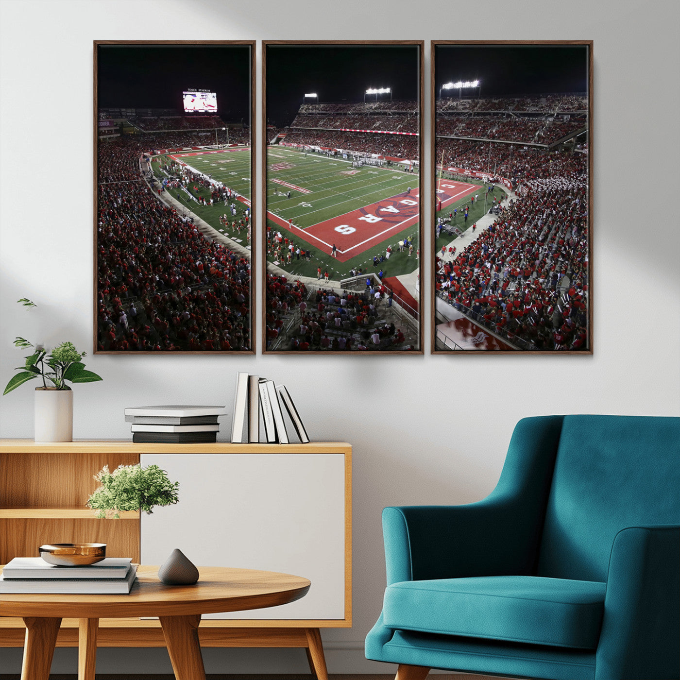 MGV-FC-48X32-3P - Houston Cougars Football Team Print - Houston TDECU Stadium Wall Art Canvas Print