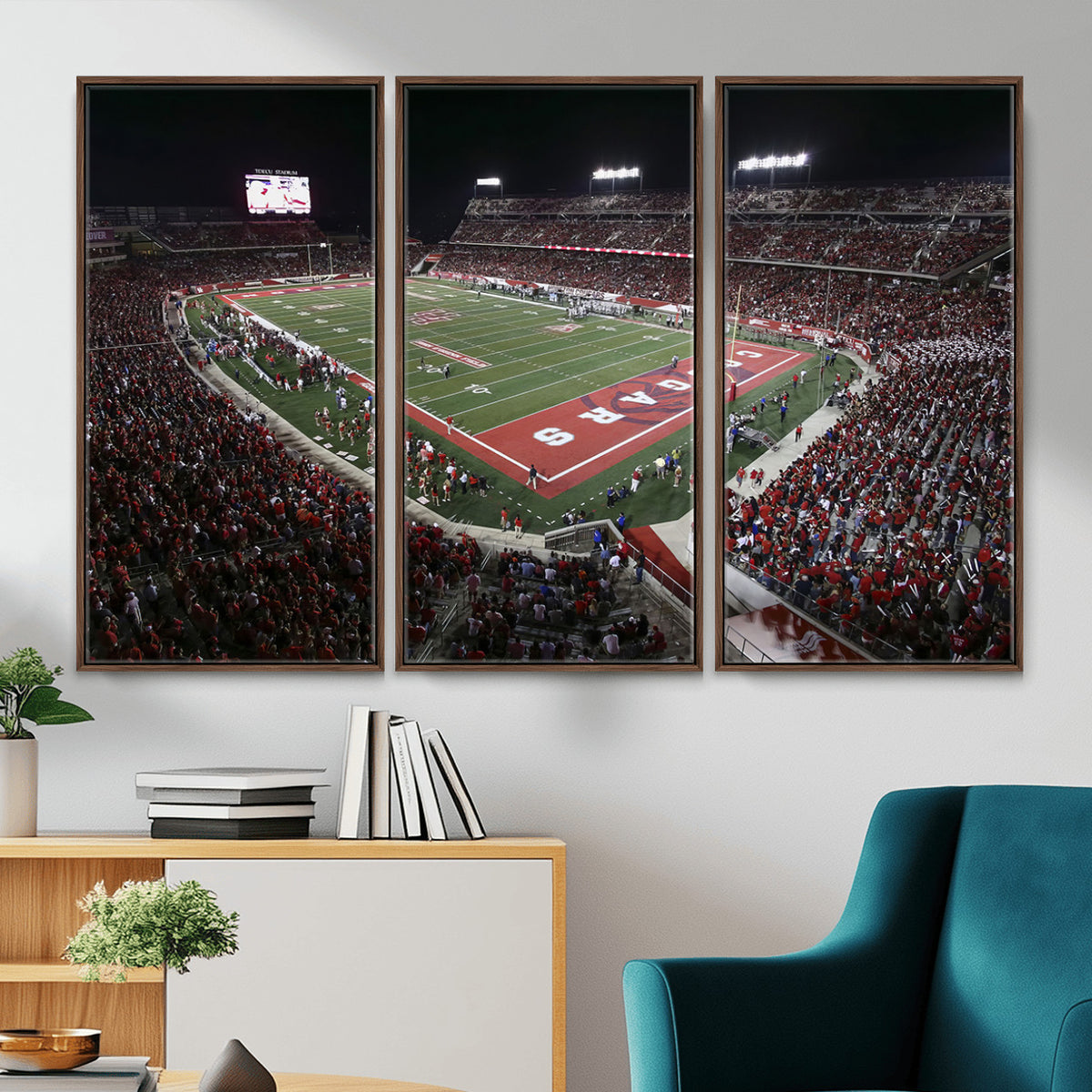 94207-MGV-CV-36X24 - Houston Cougars Football Team Print - Houston TDECU Stadium Wall Art Canvas Print