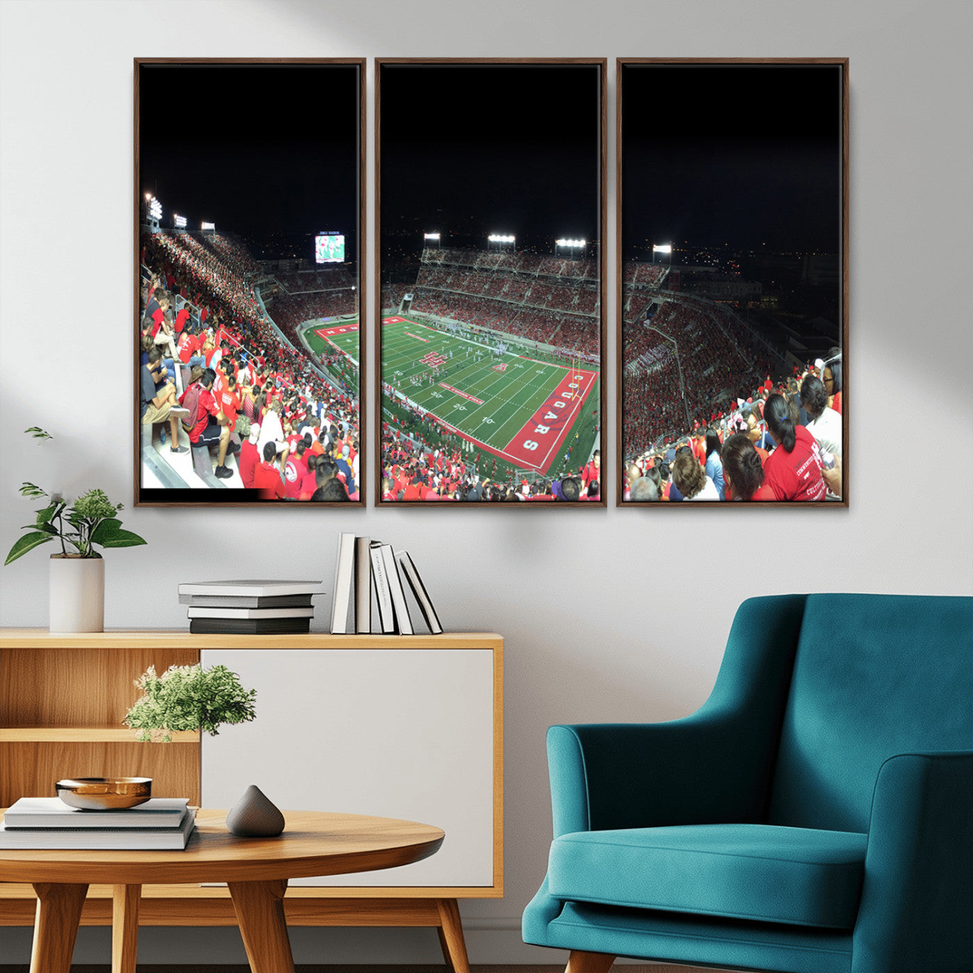 MGV-FC-48X32-3P - Houston Cougars Football Team Print - Houston TDECU Stadium Wall Art Canvas Print