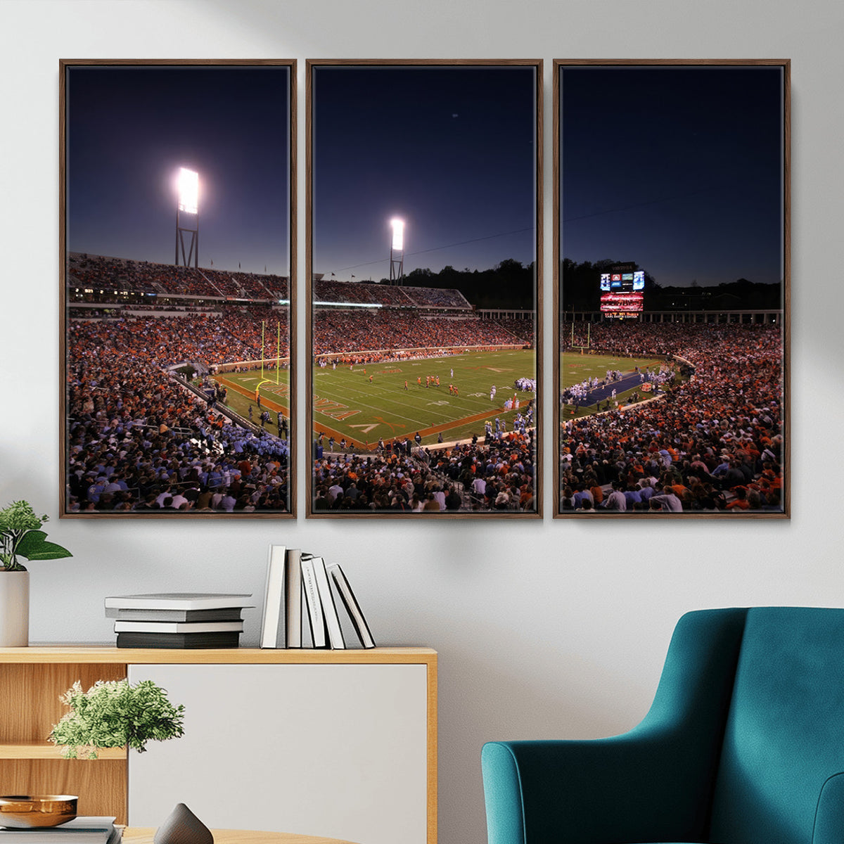 69378-MGV-CV-36X24 - Virginia Cavaliers Football Team Print - Charlottesville Scott Stadium Canvas Print Wall Art