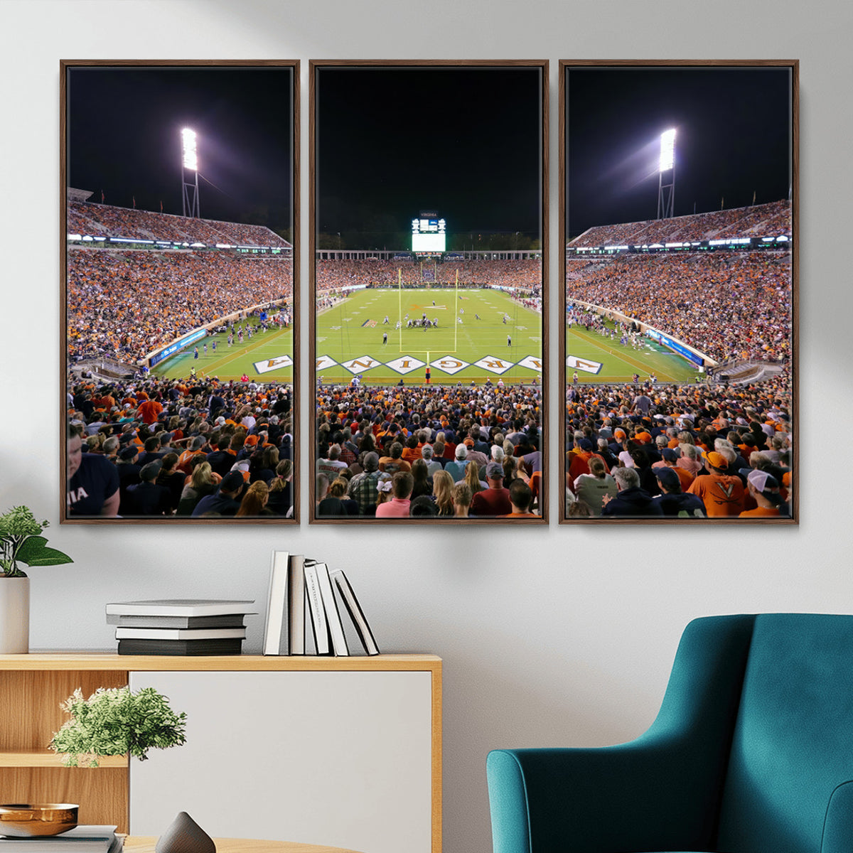 98441-MGV-CV-36X24 - Virginia Cavaliers Football Team Print - Charlottesville Scott Stadium Wall Art Canvas Print
