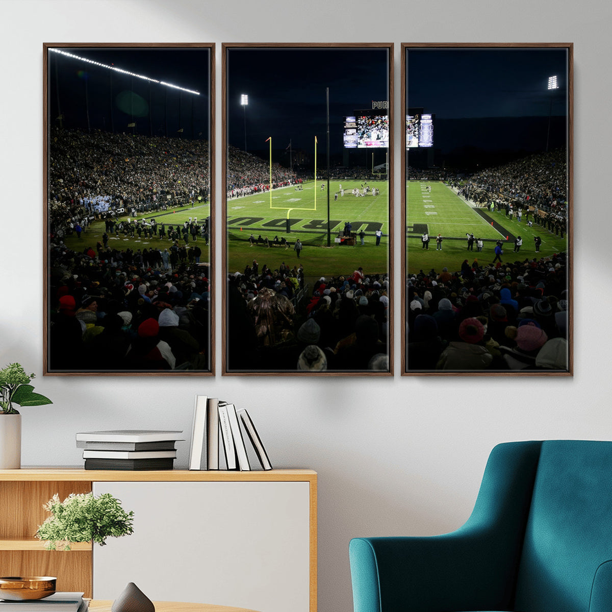 60140-MGV-CV-36X24 - Purdue Boilermakers Football Team Print - West Lafayette Ross–Ade Stadium Wall Art Canvas Print