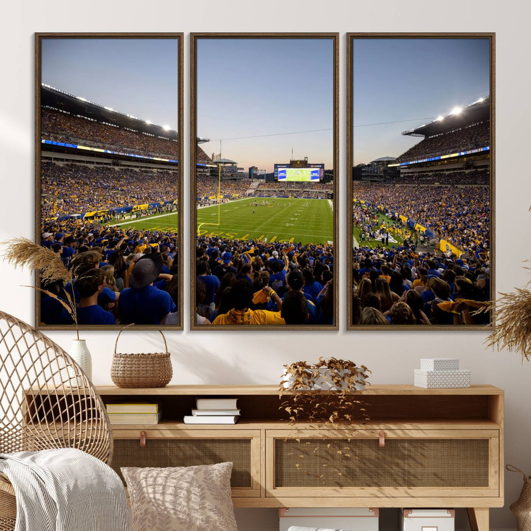 Pittsburgh Panthers Acrisure Stadium wall art print on canvas.