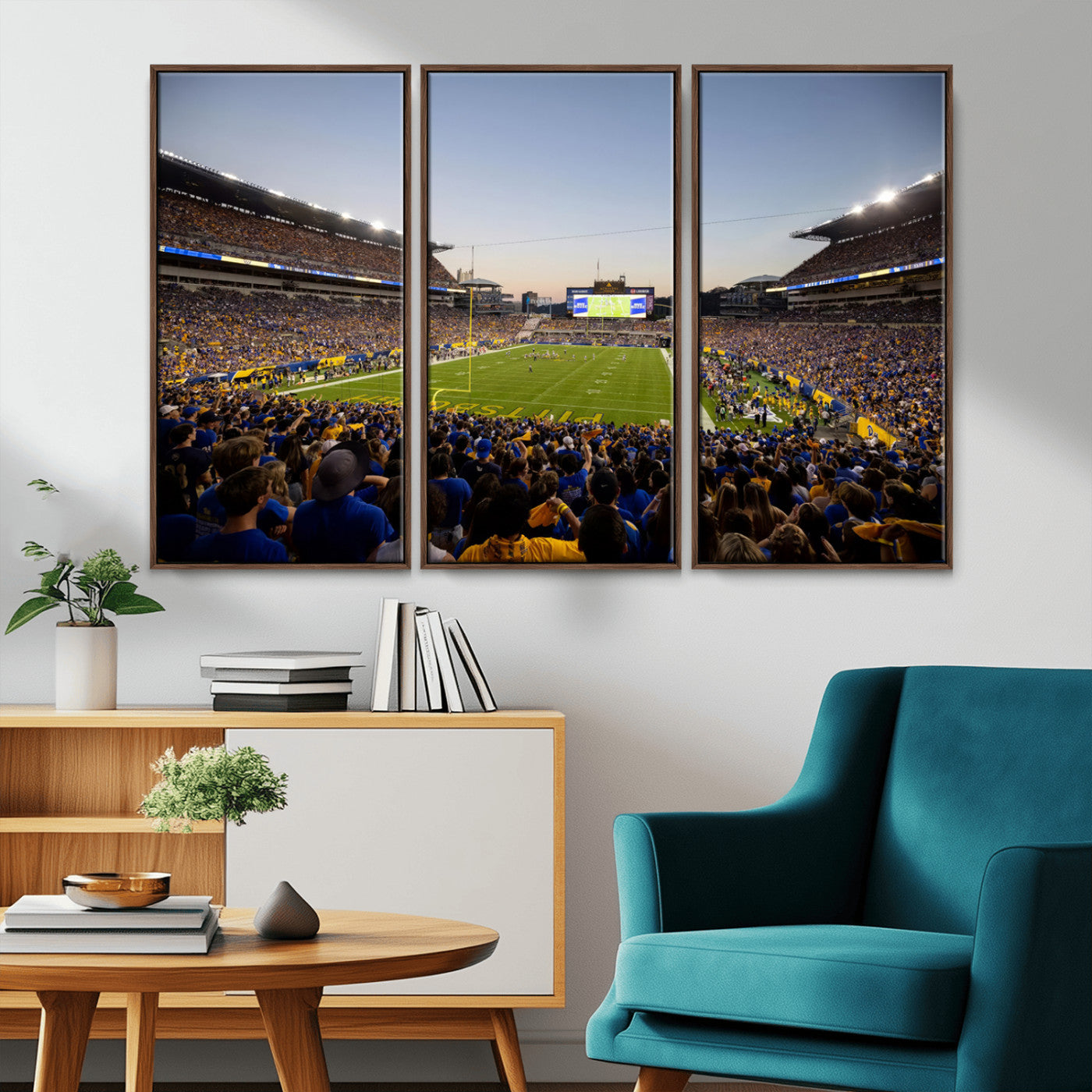 MGV-FC-48X32-3P - Pittsburgh Panthers Football Team Print - Pittsburgh Acrisure Stadium Wall Art Canvas Print