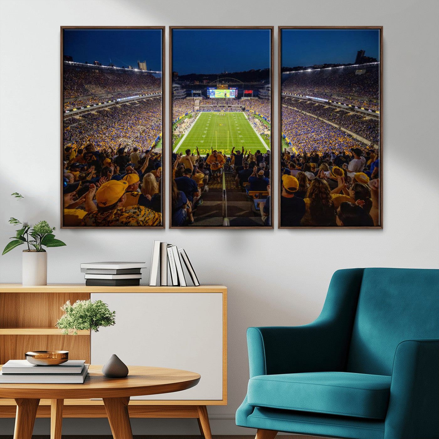 MGV-FC-48X32-3P - Pittsburgh Panthers Football Team Print - Pittsburgh Acrisure Stadium Wall Art Canvas Print