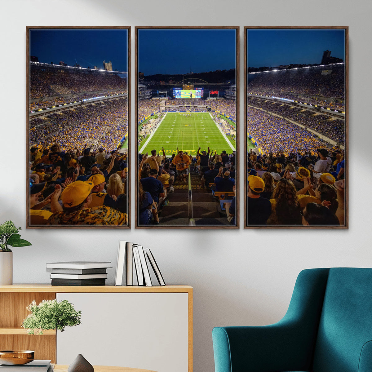 62297-MGV-CV-36X24 - Pittsburgh Panthers Football Team Print - Pittsburgh Acrisure Stadium Wall Art Canvas Print