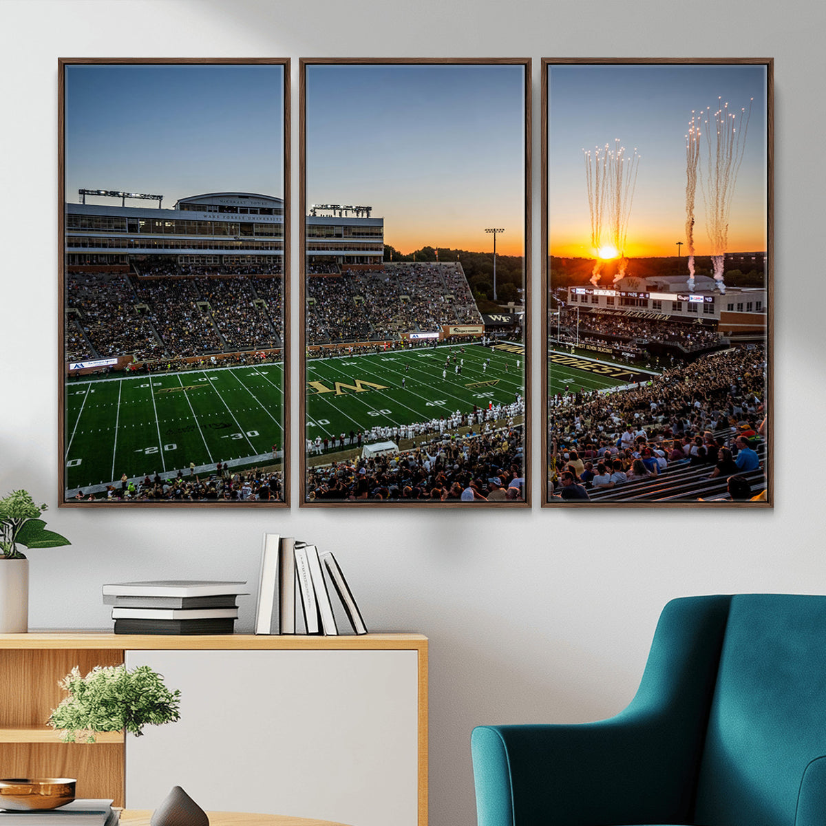29253-MGV-CV-36X24 - Demon Deacons Football Team Print Canvas- Winston-Salem Allegacy Federal Credit Union Stadium Wall