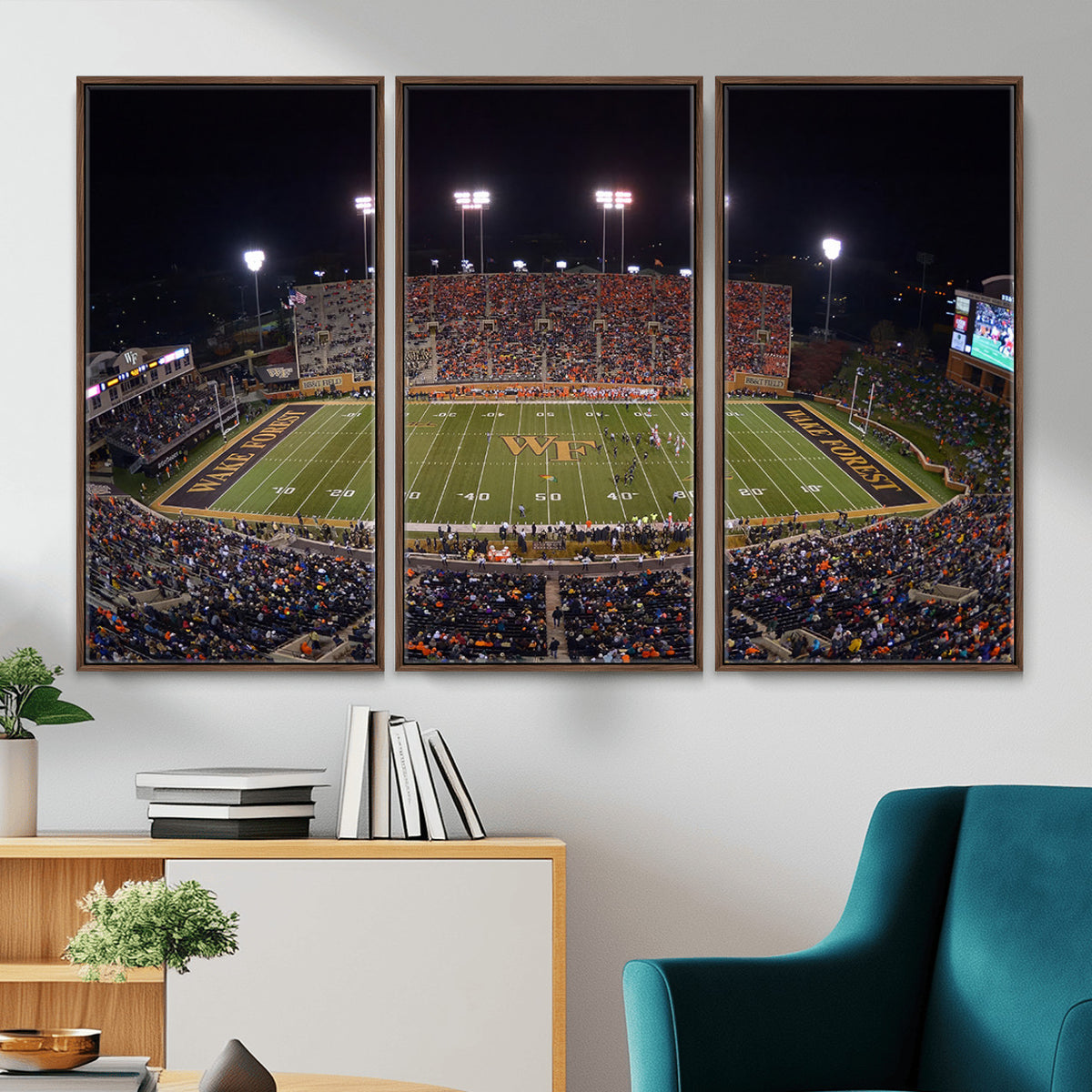 26033-MGV-CV-36X24 - Demon Deacons Print Canvas, Football Team Print