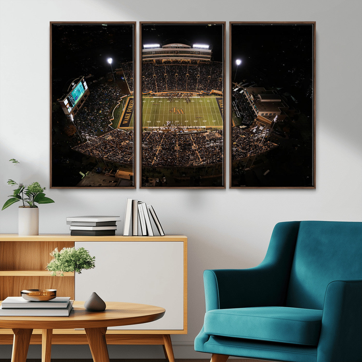 MGV-FC-48X32-3P - Wake Forest University Demon Deacons Canvas Printi, Football Team Print - Winston-Salem Allegacy