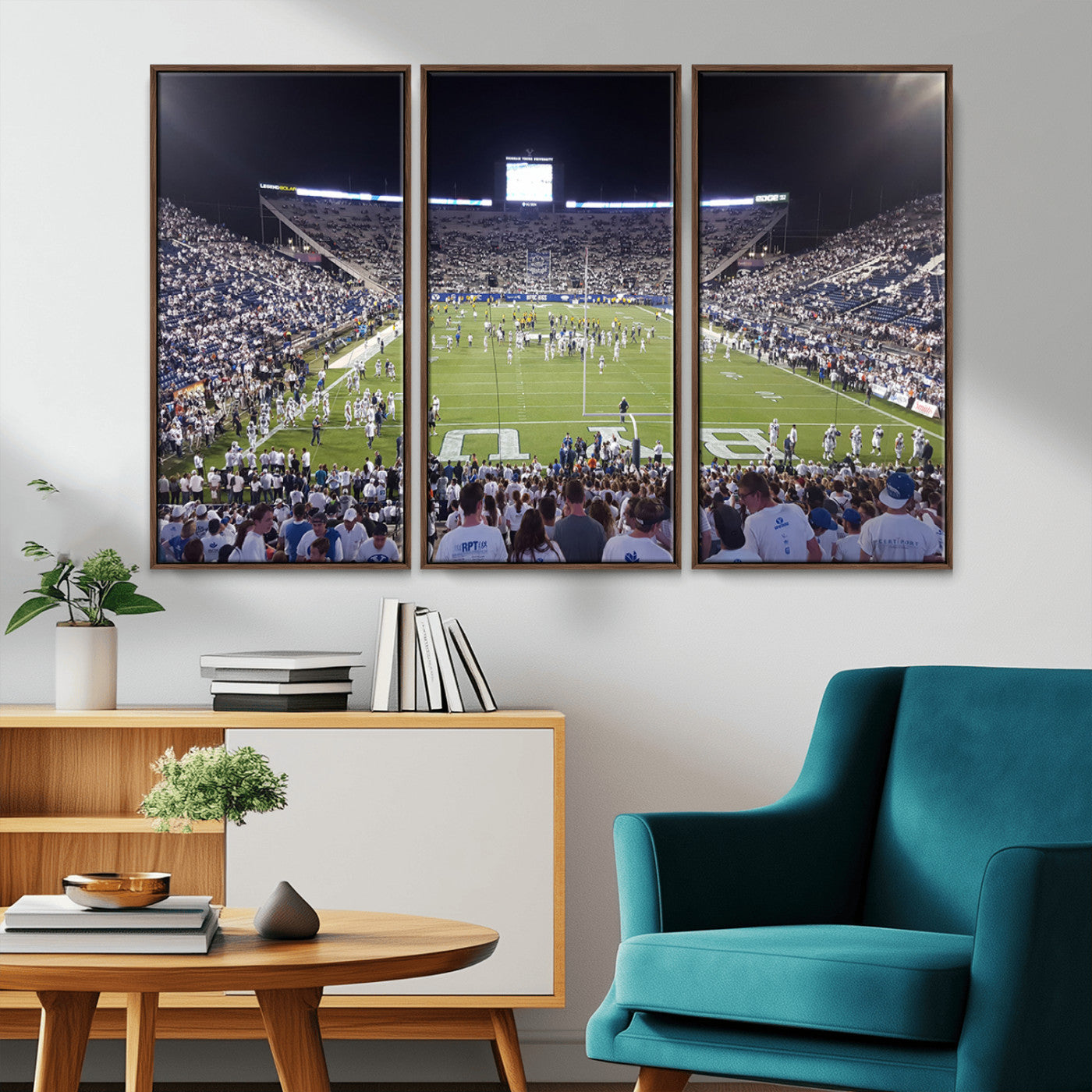 MGV-FC-48X32-3P - Brigham Young University Cougars Football Print Canvas - Provo LaVell Edwards Stadium Wall Art