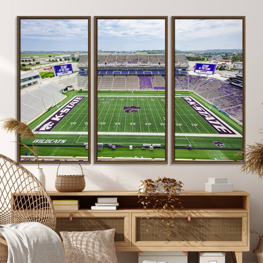 Gallery-quality canvas print featuring the KState Wildcats Football Team at Bill Snyder Family Stadium, Manhattan.