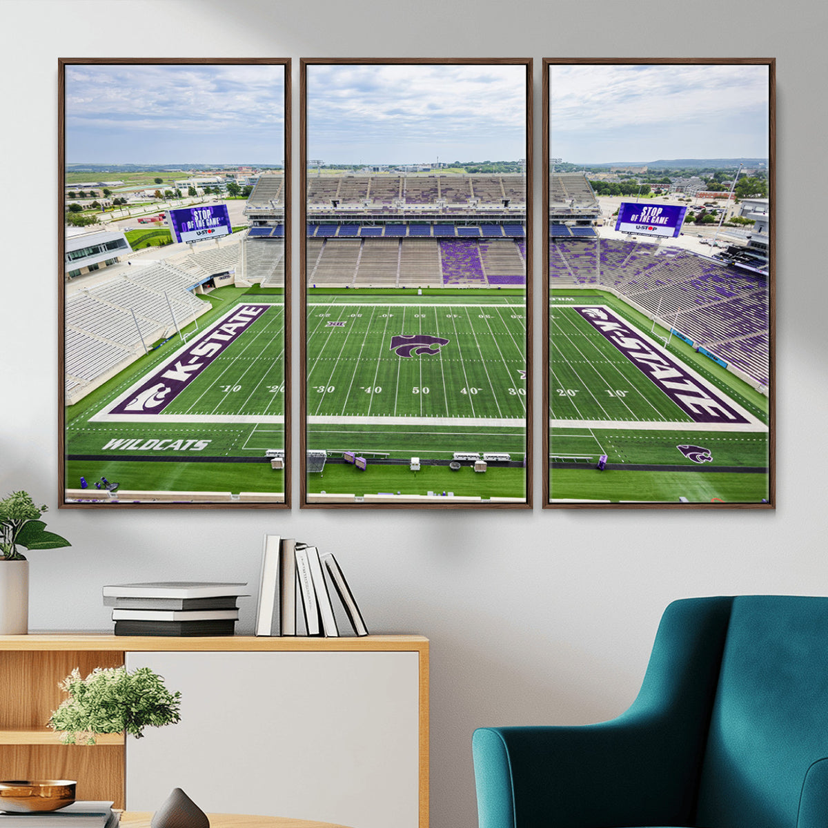 29452-MGV-CV-36X24 - KState Wildcats Football Team Print - Manhattan Bill Snyder Family Football Stadium Wall Art Canvas