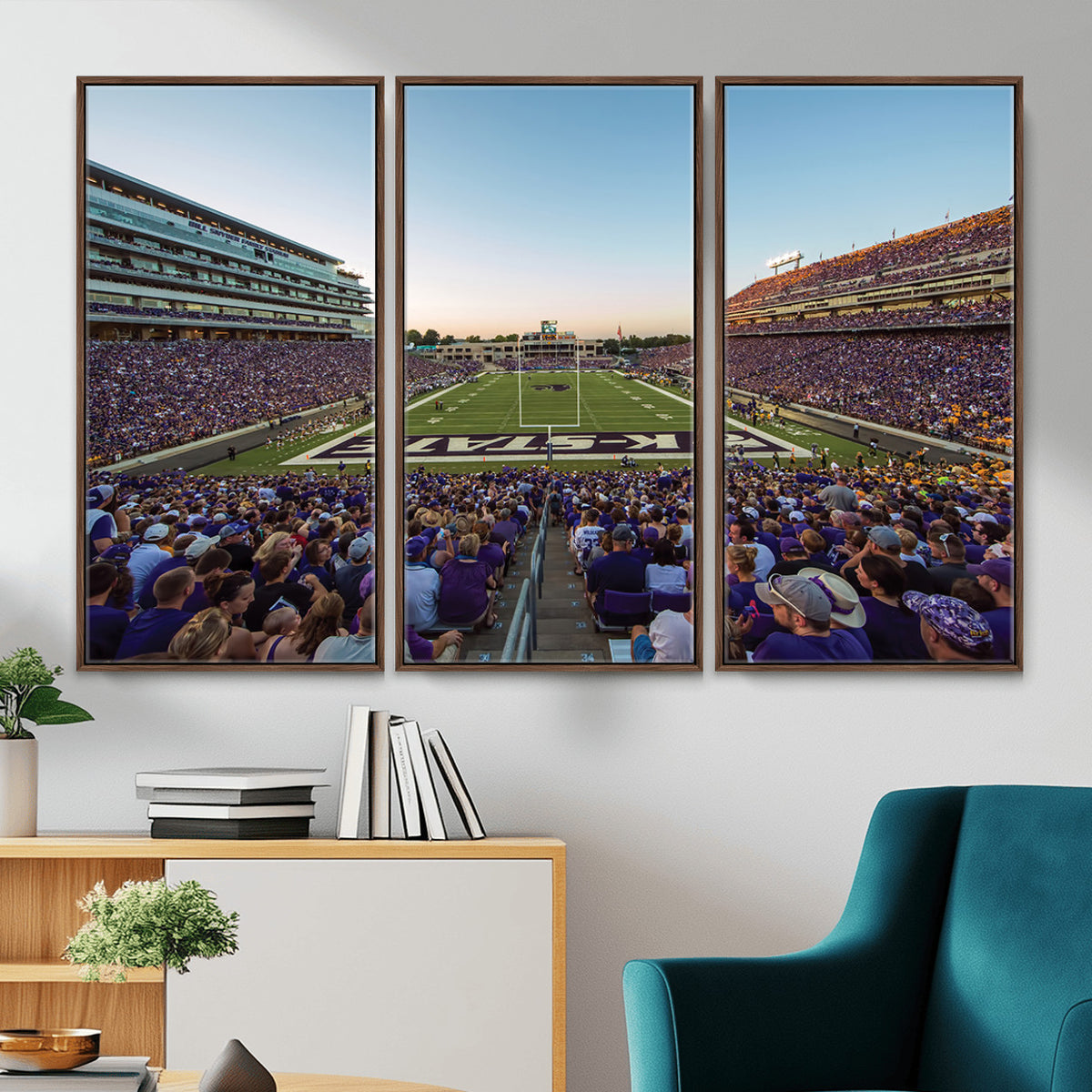 82792-MGV-CV-36X24 - Kansas State University Wildcats Football Team Print - Manhattan Bill Snyder Family Football Stadium
