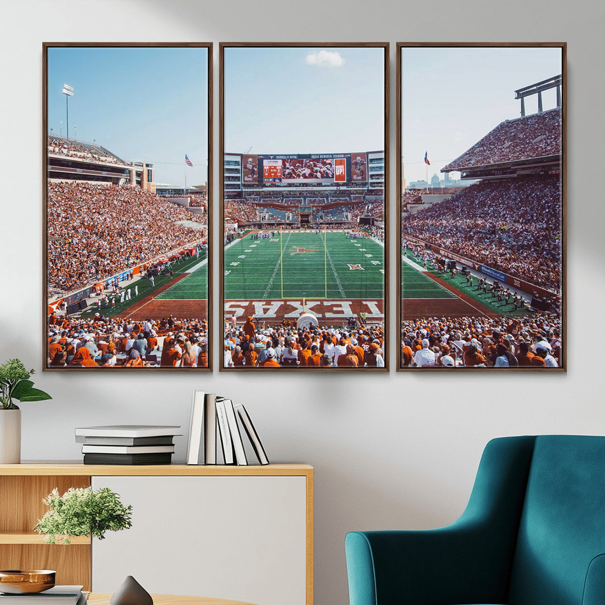 14826-MGV-CV-36X24 - Framed Texas Memorial Stadium Canvas, University of Texas Longhorns Football Team Print - Austin