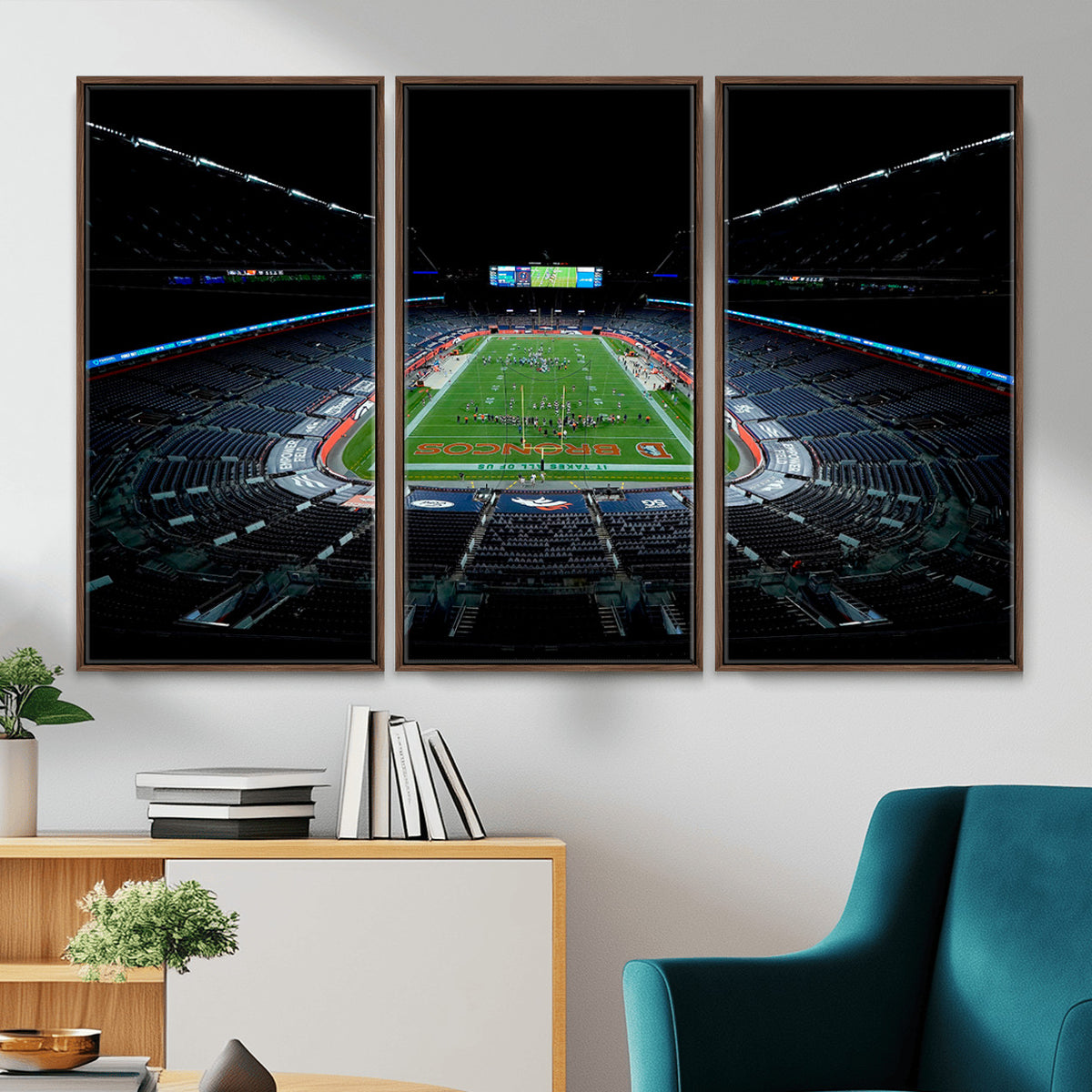 14797-MGV-CV-36X24 - Denver Broncos Football Team Print Canvas- Denver Empower Field at Mile High Stadium Wall Art Canvas