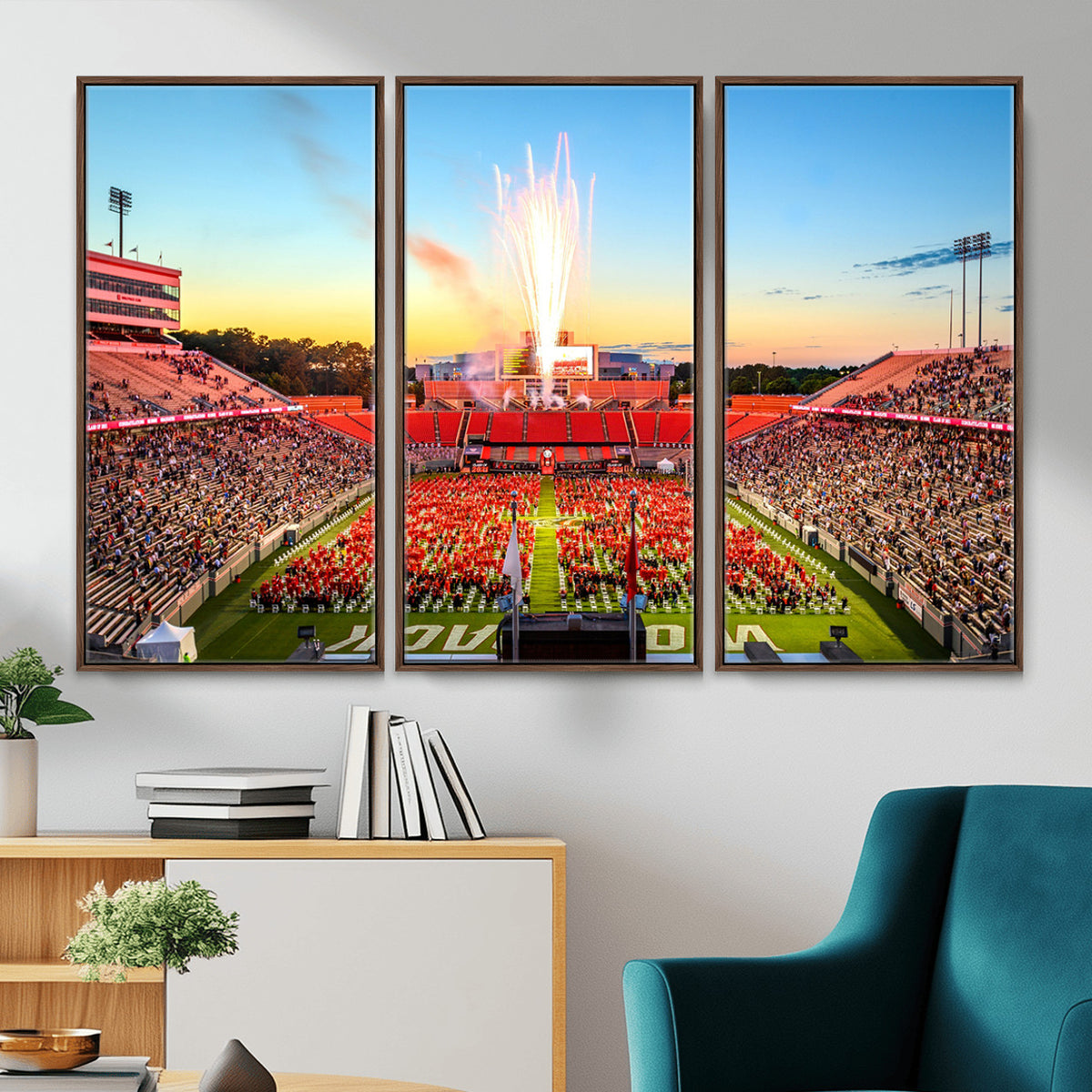 18017-MGV-CV-36X24 - North Carolina State University Canvas Print, Wolfpack Football Team Print