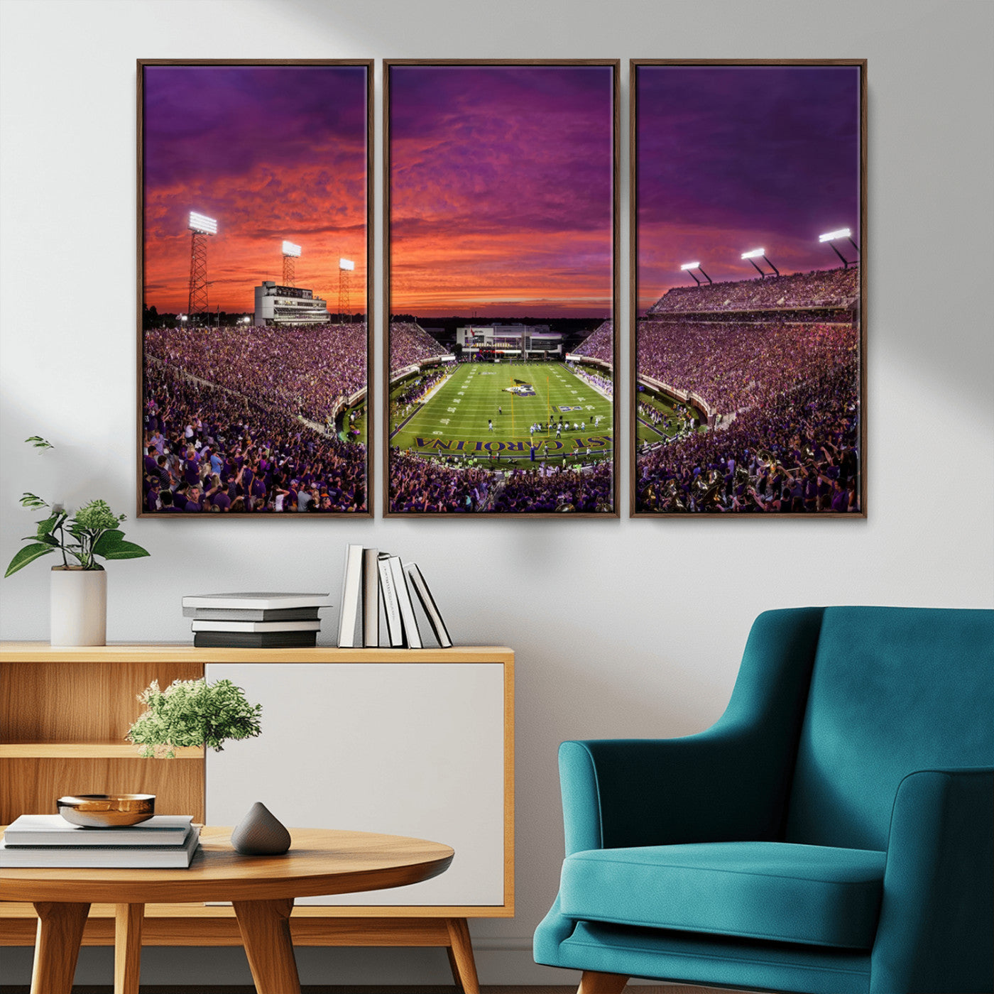 MGV-FC-48X32-3P - East Carolina University Pirates Football Print Canvas- Greenville Dowdy-Ficklen Stadium Wall Art