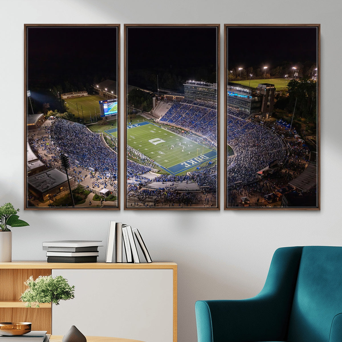 42347-MGV-CV-36X24 - Duke University Blue Devils Football Print Canvas - Durham Wallace Wade Stadium Wall Art Canvas