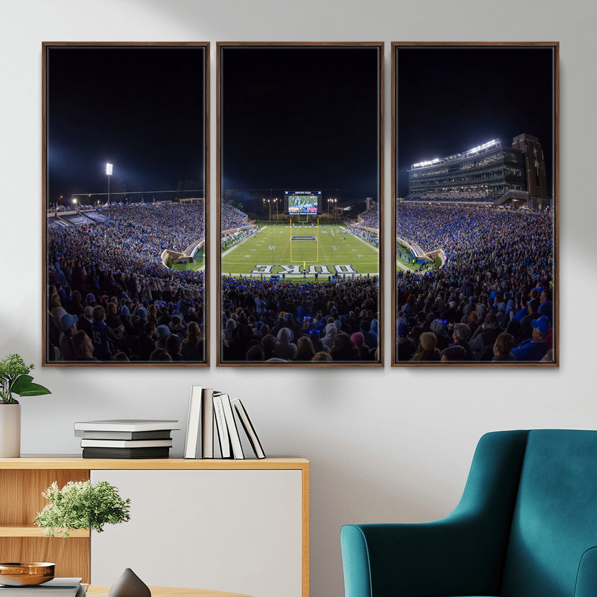 21070-MGV-CV-36X24 - Duke University Blue Devils Football Team Print - Durham Wallace Wade Stadium Wall Art Canvas Print