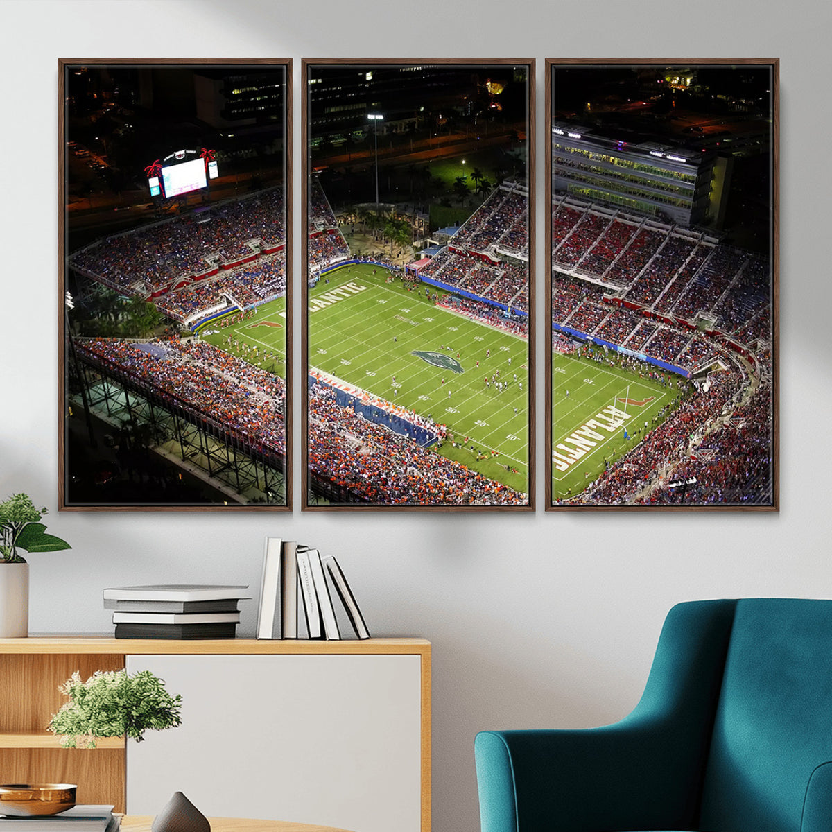 12682-MGV-CV-36X24 - Florida Atlantic University Owls Canvas Print, Football Team Print - Boca Raton FAU Stadium Wall Art