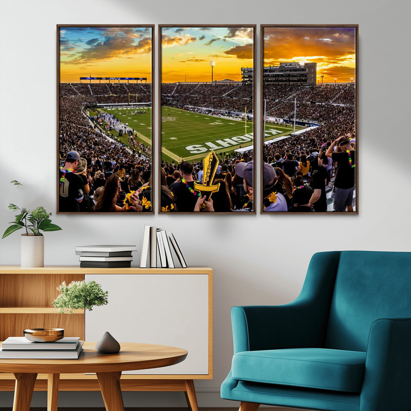 MGV-FC-48X32-3P - UCF Knights Football Team Print - Orlando FBC Mortgage Stadium, UCF Knights Wall Art Canvas Print