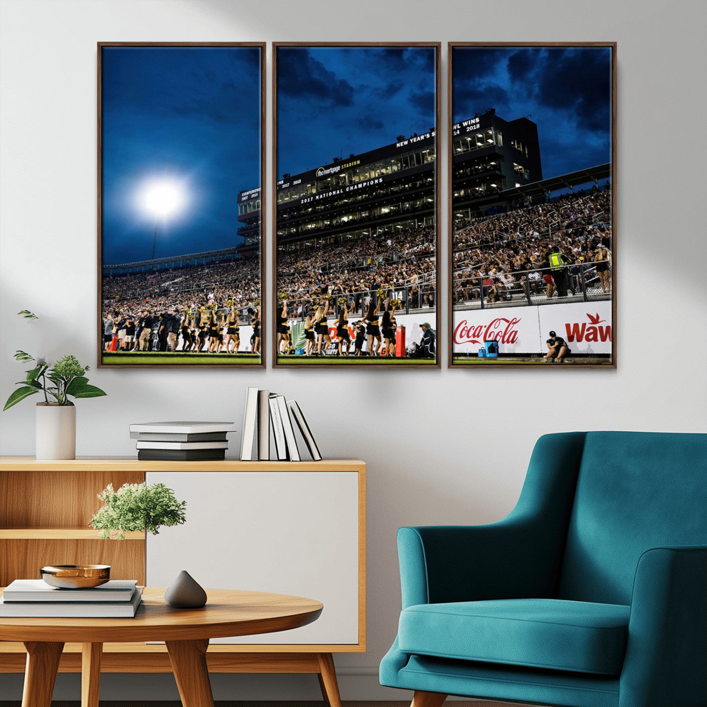MGV-FC-48X32-3P - UCF Knights Football Team Print - Orlando FBC Mortgage Stadium Wall Art Canvas Print