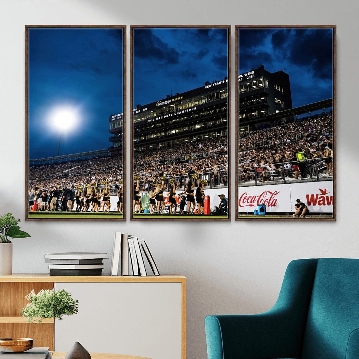 40217-MGV-CV-36X24 - UCF Knights Football Team Print - Orlando FBC Mortgage Stadium Wall Art Canvas Print