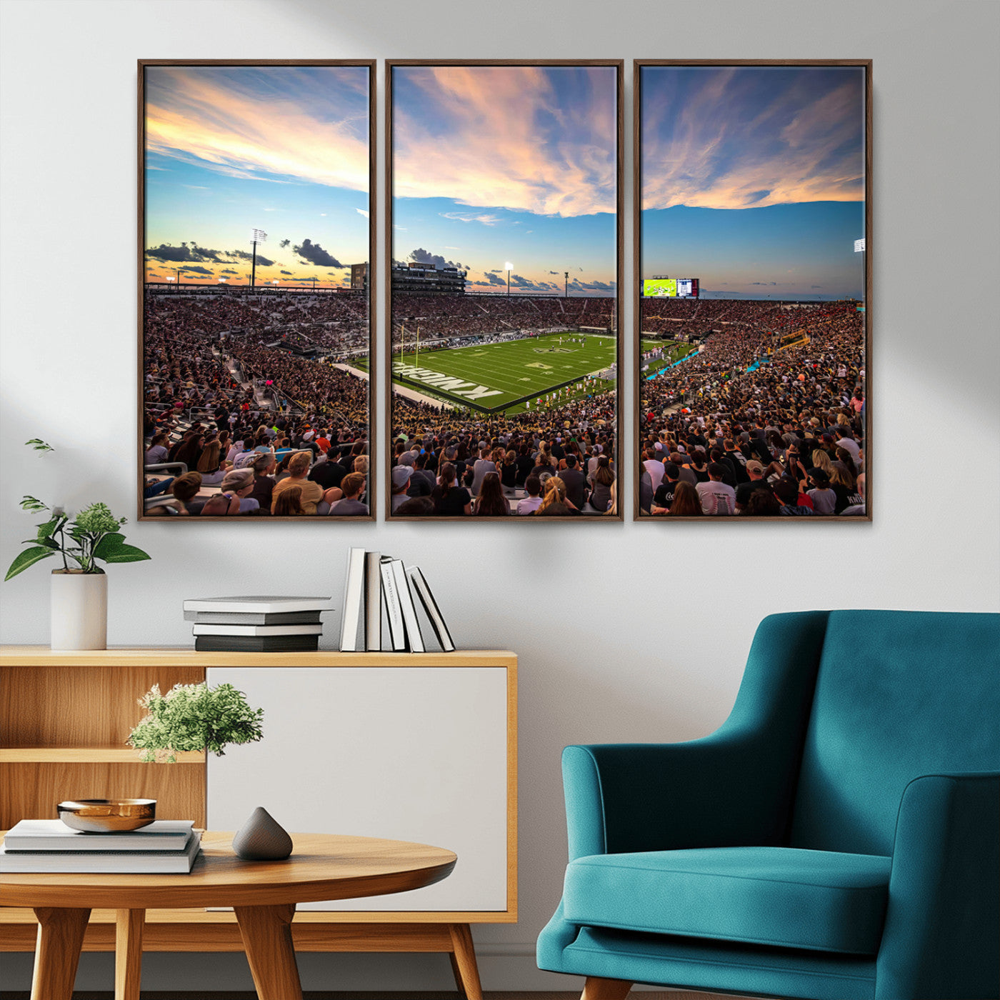 MGV-FC-48X32-3P - UCF Knights Football Team Print - Orlando FBC Mortgage Stadium Wall Art Canvas Print