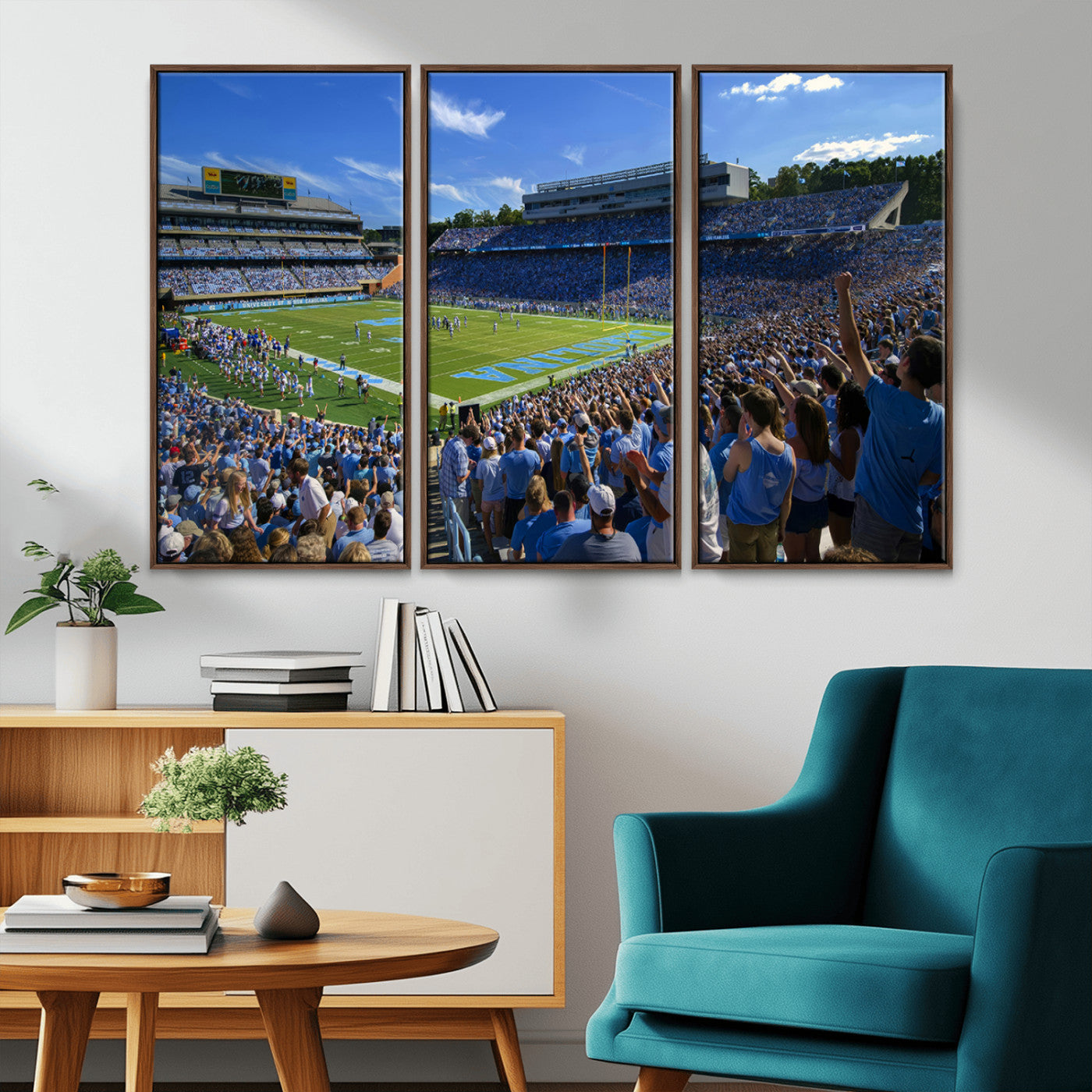 MGV-FC-48X32-3P - University of North Carolina Tar Heels Team Canvas Print - Chapel Hill Kenan Memorial Stadium Wall