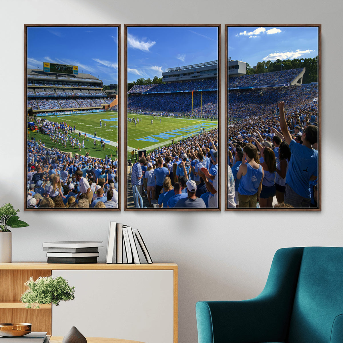 58540-MGV-CV-36X24 - University of North Carolina Tar Heels Team Canvas Print - Chapel Hill Kenan Memorial Stadium Wall
