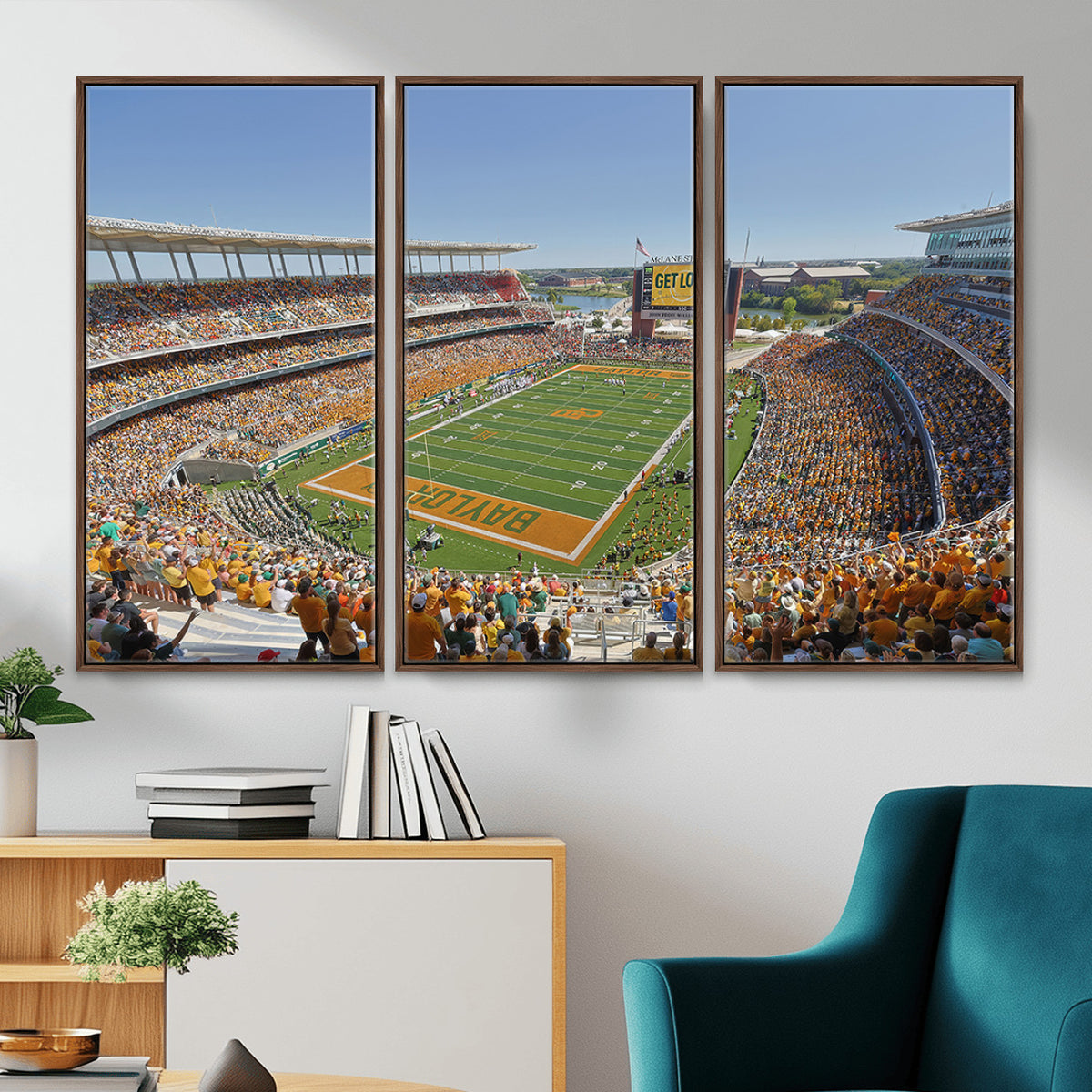 49912-MGV-CV-36X24 - Baylor University Bears Football Team Print - Waco McLane Stadium Wall Art Canvas Print