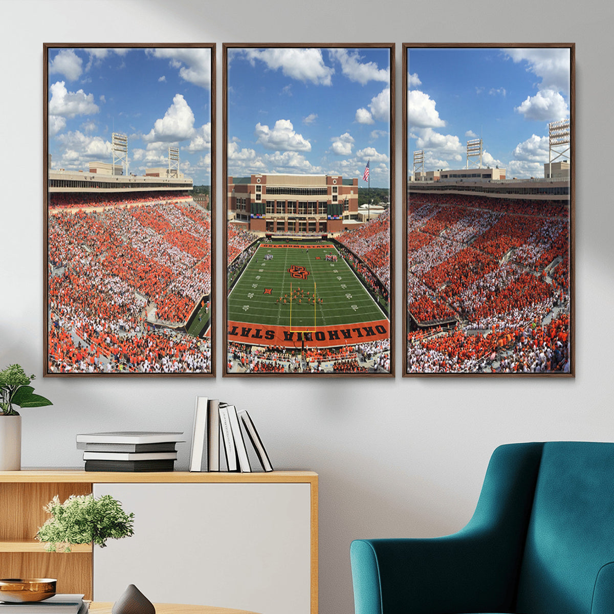 65192-MGV-CV-36X24 - Oklahoma State Cowboys Football Team Print - Stillwater Boone Pickens Stadium Wall Art Canvas Print