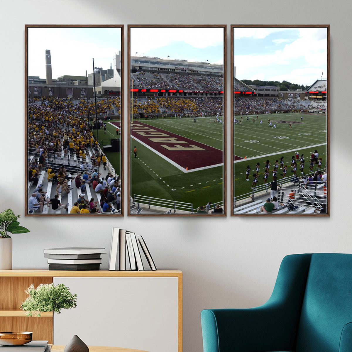 61503-MGV-CV-36X24 - Boston College Eagles Football Team Print - Boston Alumni Stadium Wall Art Canvas Print