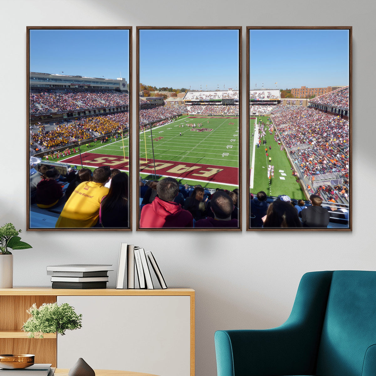 78117-MGV-CV-36X24 - Boston College Eagles Football Team Print - Boston Alumni Stadium Wall Art Canvas Print