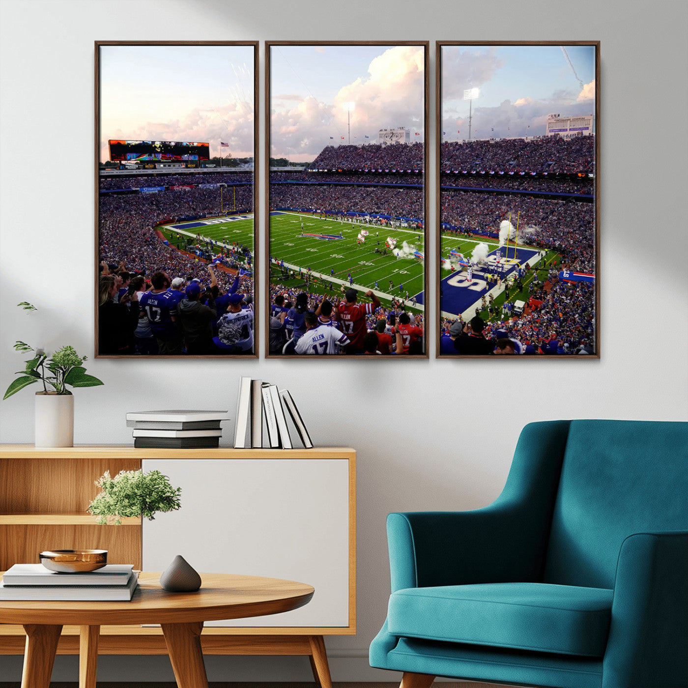 MGV-FC-48X32-3P - Buffalo Bills Football Team Print - Buffalo Highmark Stadium Wall Art Canvas Print