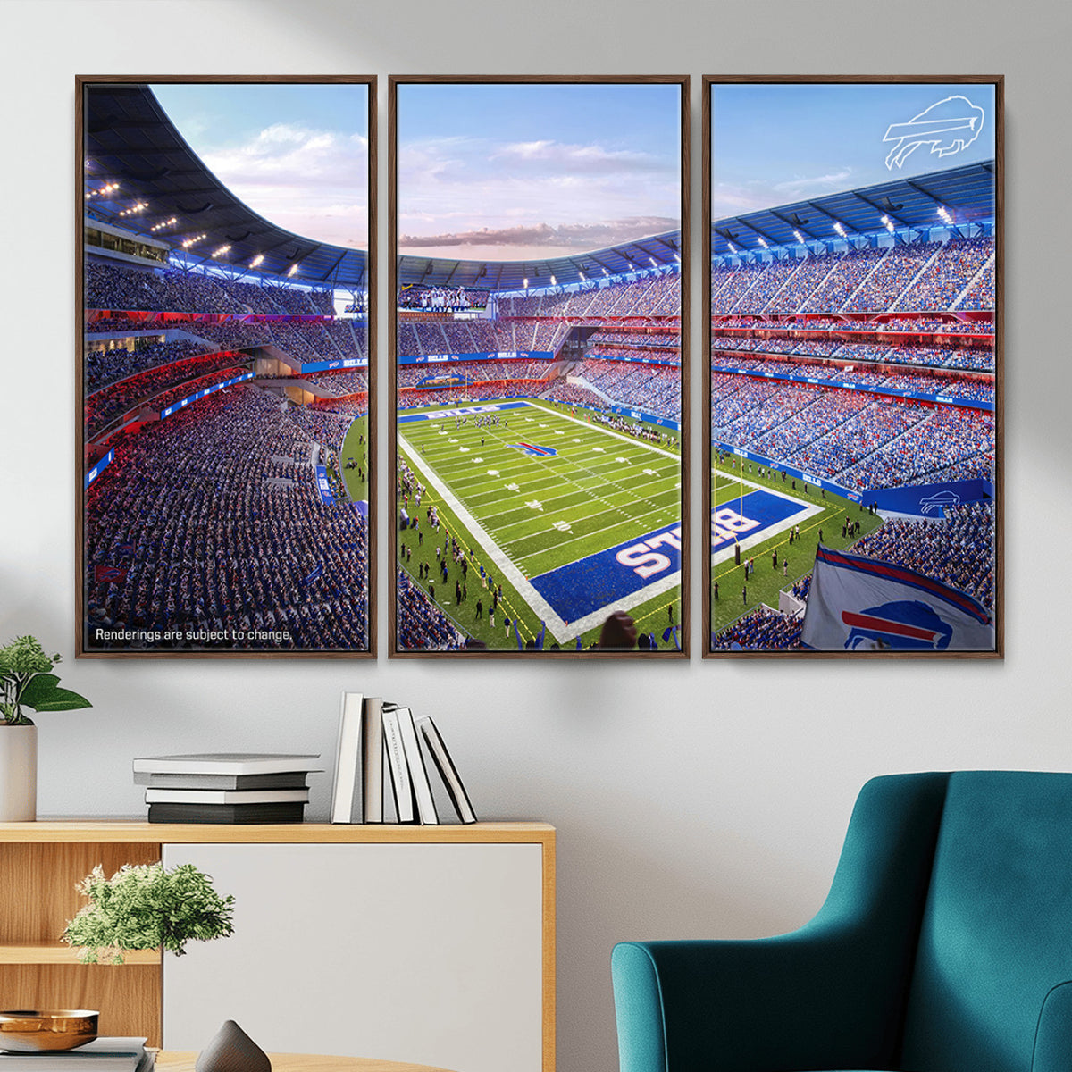 57873-MGV-CV-36X24 - Buffalo Bills Football Team Print Canvas - Buffalo Highmark Stadium Wall Art Canvas Print