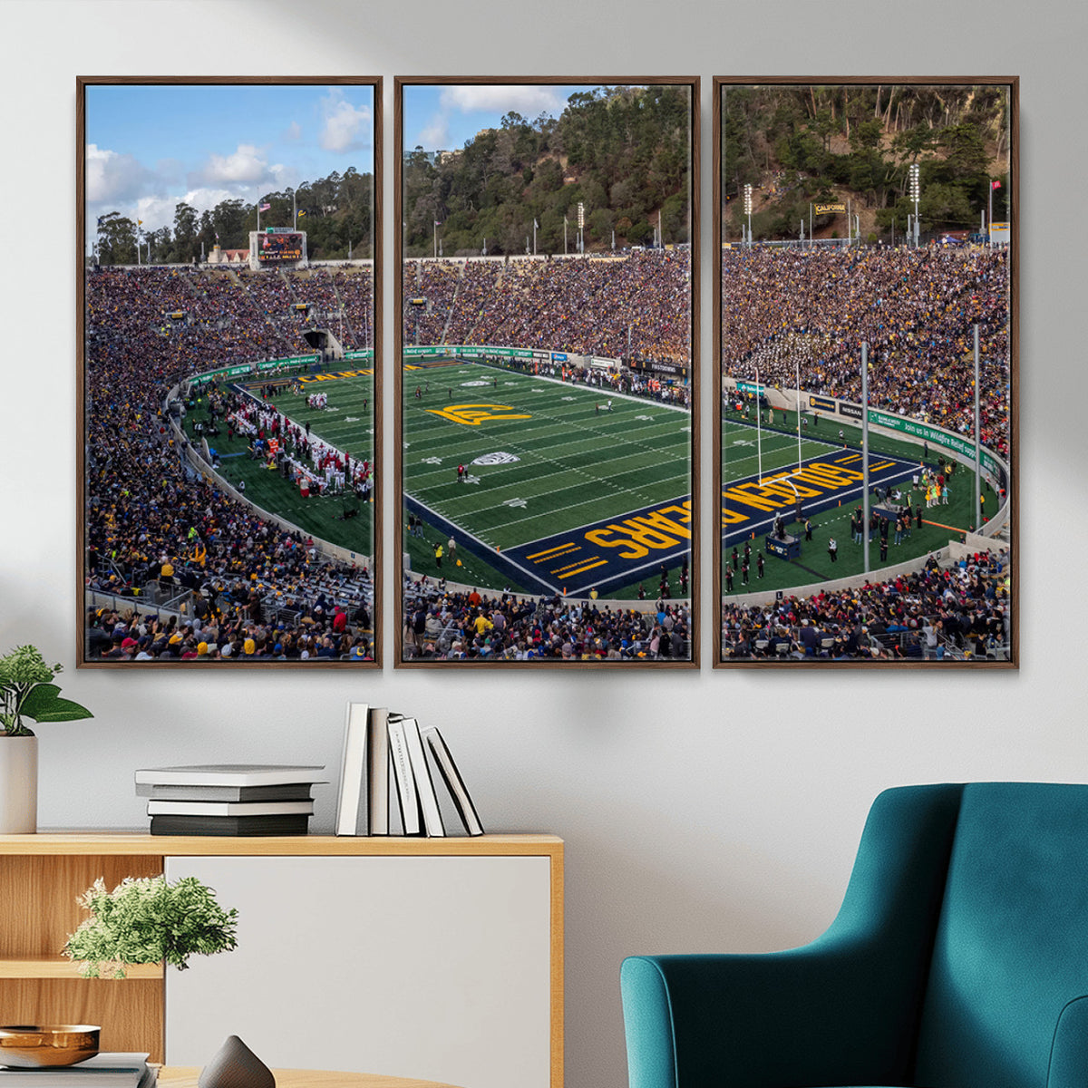 38054-MGV-CV-36X24 - University of California Golden Bears Football Team Print - Berkeley California Memorial Stadium Art