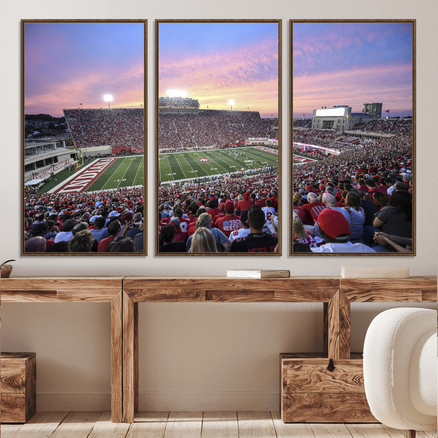 13046-MGV-CV-36X24-Indiana University Hoosiers Football Team Print - Bloomington Memorial Stadium Wall Art Canvas Print