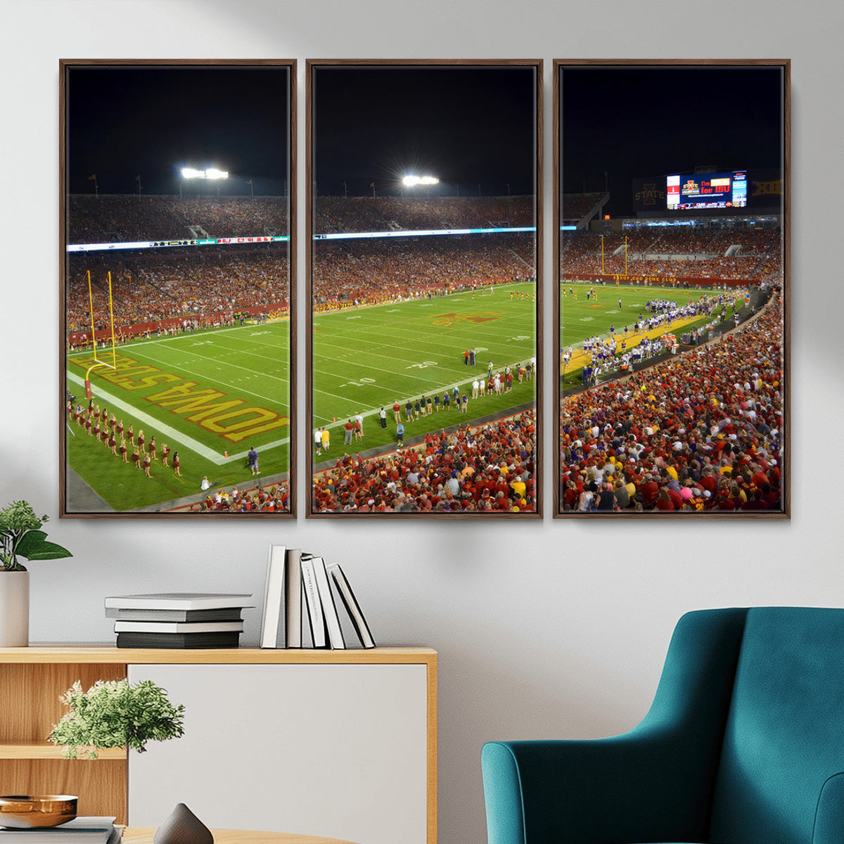 27211-MGV-CV-36X24 - Iowa State University Cyclones Football Team Print, Ames, Extra Large Game Room Wall Decor