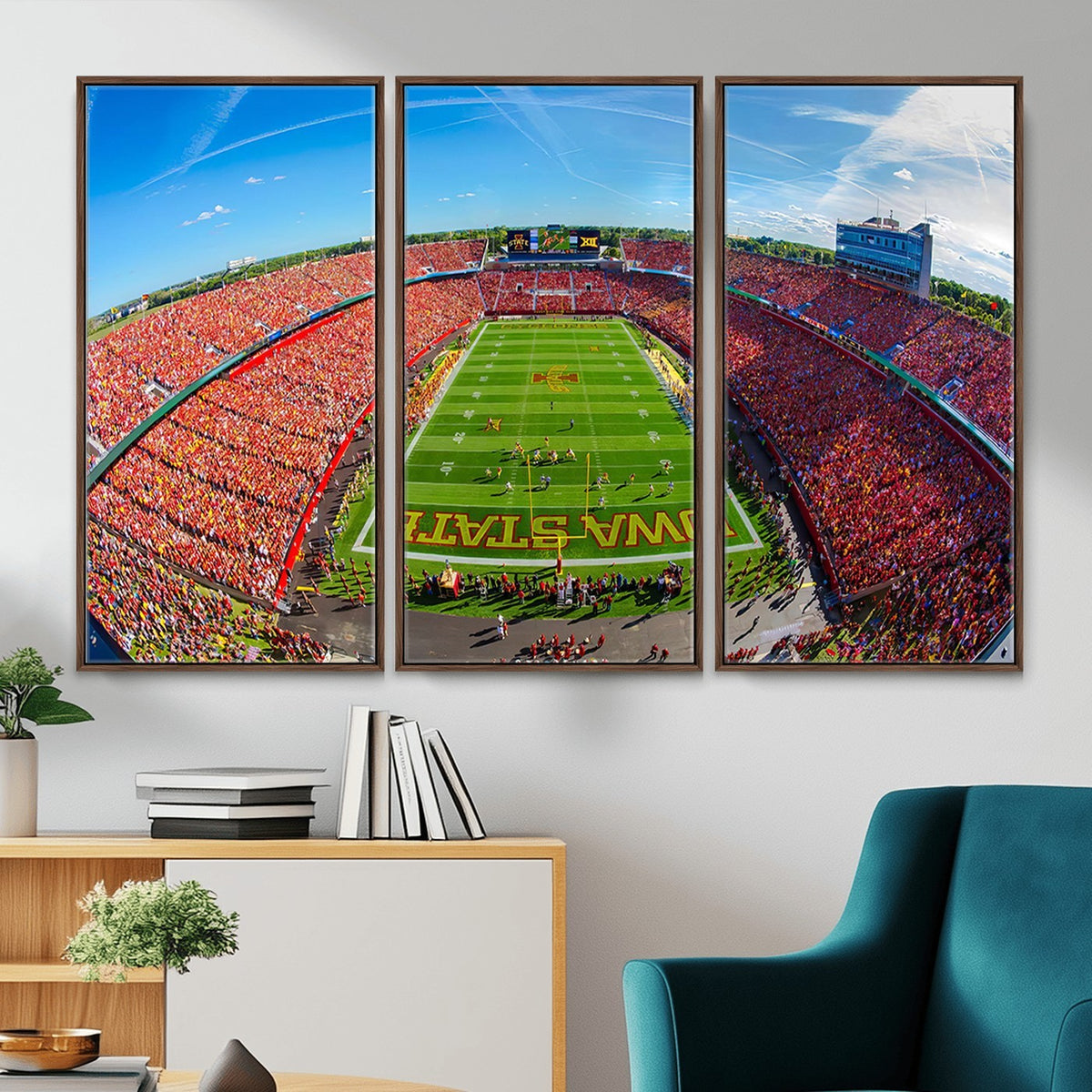 36706-MGV-CV-24X16 - Iowa State University Cyclones Football Team Print, Ames, Framed and Ready to Hang