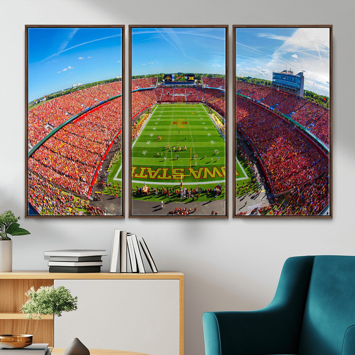 36706-PAN-FL-20X10 - Iowa State University Cyclones Football Team Print - Ames Jack Trice Stadium Art Canvas Print