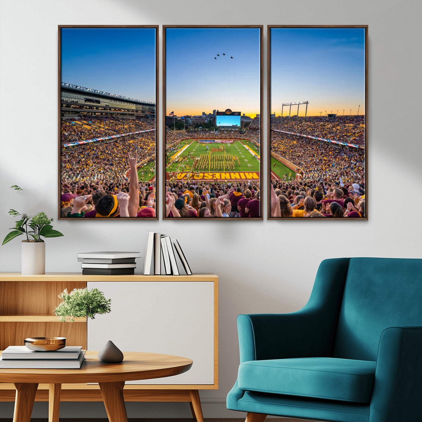 MGV-FC-48X32-3P - University of Minnesota Golden Gophers Art Print, Football Team Print - Minneapolis Huntington Bank