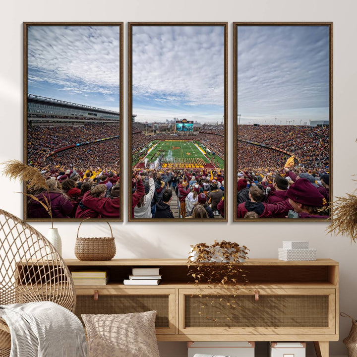 The University of Minnesotas Huntington Bank Stadium features vibrant wall art.