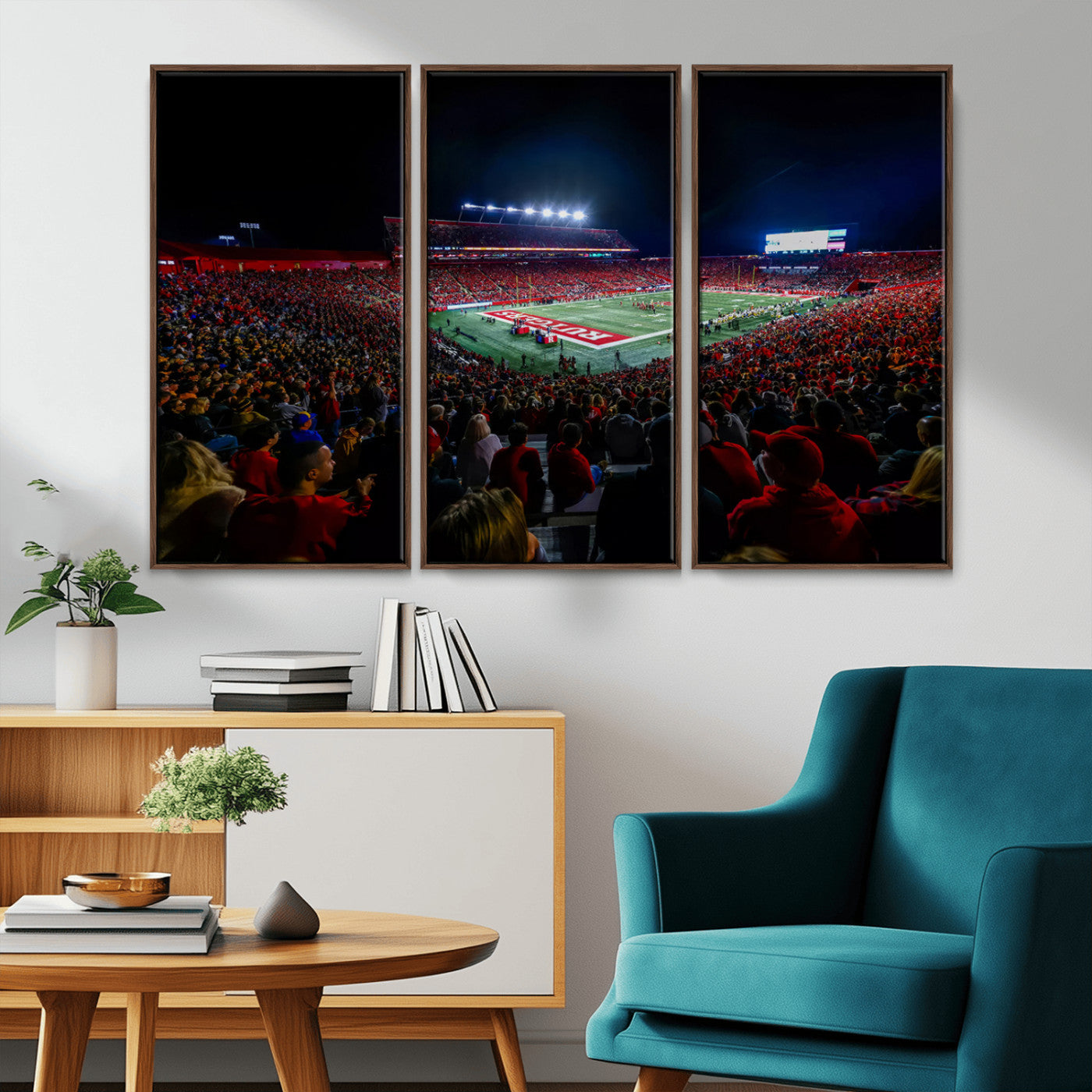 MGV-FC-48X32-3P - Rutgers Scarlet Knights Football Team Print - SHI Stadium, Piscataway Wall Art Canvas Print